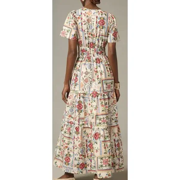 Anthropologie Maxi Dress Somerset 100% Cotton Floral Print size Small - Picture 10 of 10
